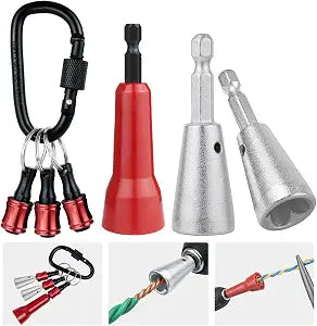 6PCS Wire Twister Tool for Drill with Bit Holder Keychain, Wire Nut Twister for Drill with 1/4" Hex Shank  Professional Electrician Tools for 922 AWG Wire Connector Twisting