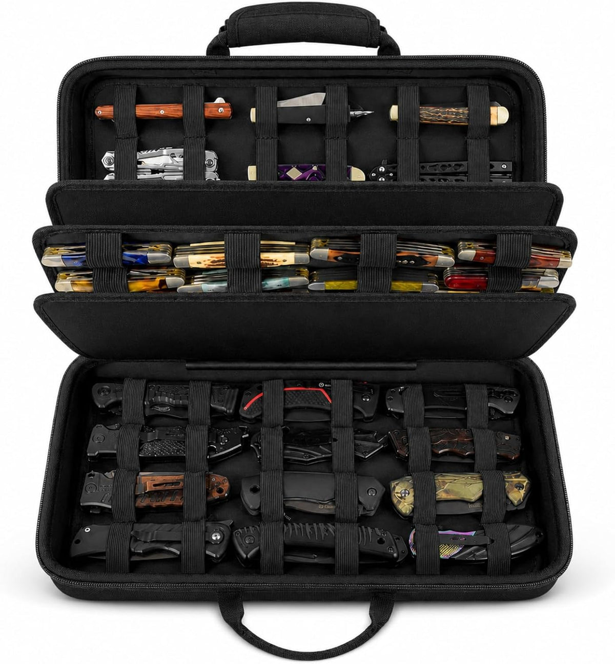 Boobowl Pocket Knife Display Case, 88 Slots Knife Collector Storage