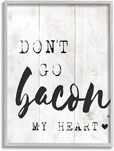 'Bacon My Heart Funny Word Kitchen Dining Room'| Framed Giclee Art
