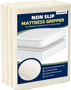 Non Slip Mattress Gripper, Anti-Slip Pad Prevents Mattress Sliding & Holds Bed in Place, Easy Trim Gripper Pads for Sofa, Couch, Chair Cushions, Stops Mattress Topper from Slipping (Queen (59" x 78"))