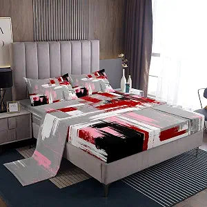 Feelyou Abstract Art Bed Sheets Queen Size Kids Boys Deep Pocket