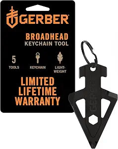 Gerber Broadhead 5-in-1 EDC Keychain Multitool, Bottle Opener, Pocket Clip