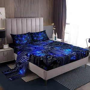 Erosebridal Circuit Board Sheets Twin3D Print Chips Bed Sheets Set