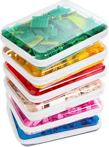 CoiiJoii 6PCS Large Clear Hard Shell Zippered Case, Diaper Bag Organizing Pouches, Waterproof Cosmetic Bag, Stackable Storage Organizer Bins.