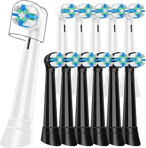 12 Pack Brush Head Compatible with Oral B IO Electric Toothbrushes, Replacement Toothbrush Heads Compatible with Oral B IO 2/3/4/5/6/7/8/9/10, Clean Your Teeth (Black/White)