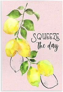 Squeeze the Day Lemon Kitchen, 13 x 19 Inch Mounted Print on Wall Plaque