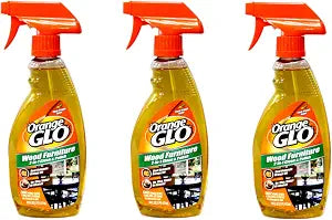 Orange Glo Wood Furniture 2-in-1 Clean & Polish Spray, Fresh Orange Scent, Real Valencia Orange Oil, 16 fl oz (Pack of 3)