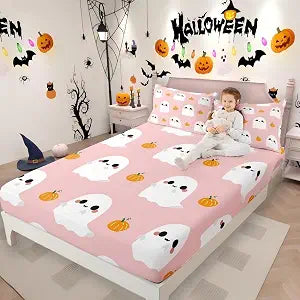 Erosebridal Halloween Bed Sheets for Kids Girls Women Twin