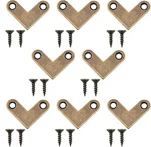 8 Pcs Bronze L-Shaped Flat Corner Bracket, 2.7 cm/1 inch
