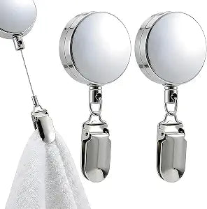 2PCS Kitchen Towel Clips, Expandable Towel Holder, Towel Grabber, Towel Clips for Bathroom, No Drill Installation, Durable Material for Kitchen and Bathroom Organization