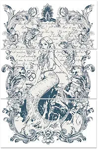 3 Sheet Mermaid Rub on Transfers for Crafts and Furniture 6x12
