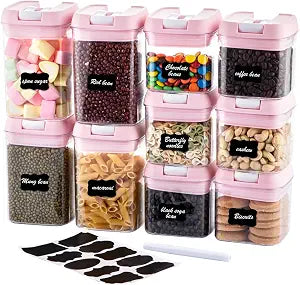 U-QE Airtight Food Storage Container Set-10 Piece Plastic Cereal Canisters