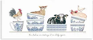 Farmhouse Dirty Dishes Kitchen, 7 x 17 Inch Mounted Print on Wall Plaque