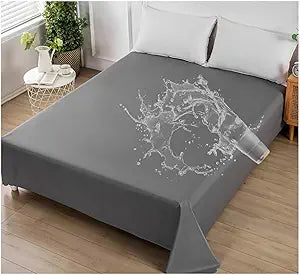 SIELUNO Waterproof Bed Sheet Flat Sheets Lightweight, Mattress Protector Sheet Bed Cover, Furniture Protector Covers for Twin Size Bed-H-200x230cm(79x90in)