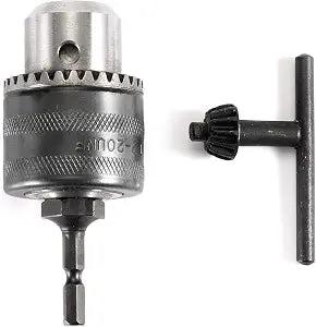 1/2"(13mm) Drill Chuck with 1/4" Quick Change Hex Drive and Wrench to Drill