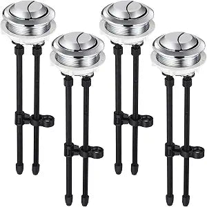 Rossesay 4 Pcs 48mm Toilet Push Button Dual Push Flushing Button Adjustable Toilet Button Pusher Compatible with KOHLER Glacier Bay Aquasource TOTO American Standard Twfords Armitage Shanks Geberit