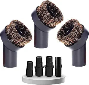 3 Pack (1.25'') Horsehair Soft Vacuum Brush Attachment plus Adapters
