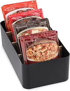 BSTKEY Seasoning Packet Organizer, Black Plastic Storage Caddy for Pantry