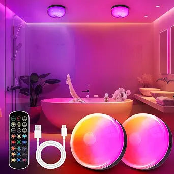 2-Pack Waterproof Shower Lights for Inside Shower, Rechargeable Shower Lamp