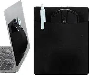 Mouse Holder for Laptop Stick on, Reusable Adhesive Mouse Sleeve, 5.7x4.7in Mouses Pouch for Laptop Cables Chargers Tech Accessories