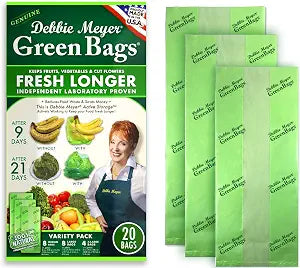 Debbie Meyer GreenBags, 20-Pack (8M, 8L, 4XL), Reusable Food Storage Bags