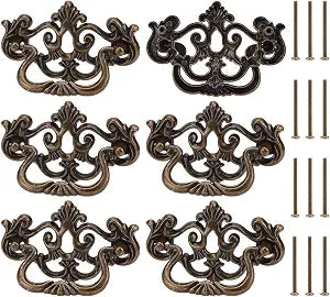 PH PandaHall 6 Pack Antique Drawer Pulls, Dresser Drawer Pull Handles 3" Vintage Cabinet Pulls Cabinet Knobs Shabby Chic Pull for Dresser Vanity Nightstand Cupboard Wardrobe, Antique Bronze
