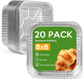 8"x8" Aluminum Pans - 20 Pack Disposable Foil Baking Pans