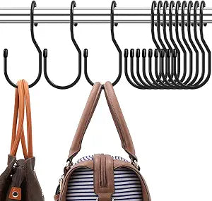 24-Pack Purse Hangers for Closet, Large 5-inch Twist Design Hooks for Bags, Purses, Handbags, Belts, Scarves, Hats