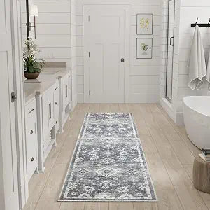 Nourison Home Astra Machine Washable Denim 2' x 6' Area Rug - Easy Clean, Non Shedding, Bed Room, Living Room, Dining Room, Kitchen (6' Runner)