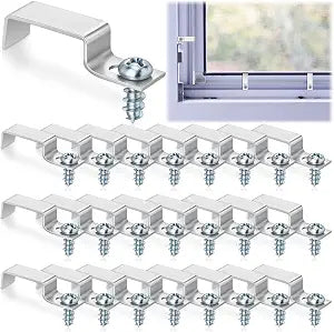 Zonon 24 Pcs Window Screen Clips with Screws Aluminum Retainer Clips to Hold The Screen in Window for Storm Panels and Door(White)