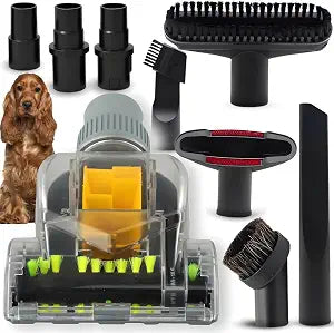Household Cleaning Kit Vacuum Cleaner Accessories & Air Driven Pet Upholstery Turbo Brush Vacuums Nozzle Tool Pet Attachment Swivel Head with 35mm to 32mm Vacuum Attachment Adapter for Shark Miele