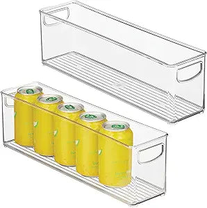 iDesign Plastic Stackable Pantry Bin, Set of 2, Clear