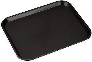 Carlisle FoodService Products Fast Food Cafeteria Tray, Durable Polypropylene with Slip-Resistant Surface, Stackable for Cafes and Schools, BPA-Free, Rectangular, Black