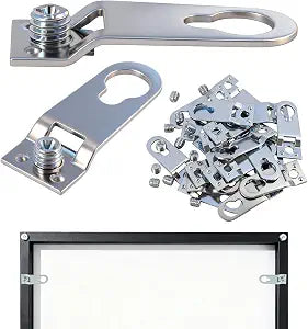 Heavy Duty Picture Hangers, Aluminum Alloy Frame Hardware D-Ring Hanging Hooks Kit with Screws, for Wall Mounting Mirror Backplate Artwork Paintings and Large Photo Frames