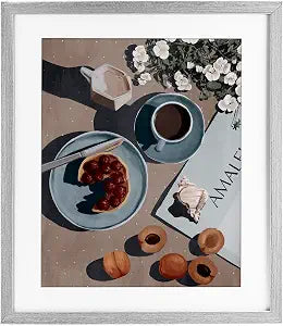 Morning Brunch Fruit Coffee, 13 x 16 Inch Framed Print Under Glass