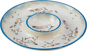 Certified International Shorebirds Chip & Dip, 13.5" Diam x 1.75"