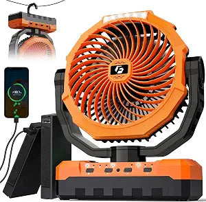 36000mAh Camping Fan, Detachable Rechargeable Portable Battery Fan