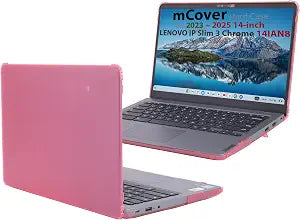 mCover Case ONLY Compatible for 2023-2025 14" Lenovo IP Slim 3 Chrome 14IAN8 Chromebook Laptops (NOT Fitting Other Lenovo Models) (Pink)