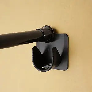 Adhesive Shower Curtain Rod Holder - 6 Pack Curtain Rod Bracket No Drilling, Fits Rods Up to 0.86" Diameter, Plastic Tension Shower Rod Retainer for Bathroom (Shower Curtain Rod Not Included)