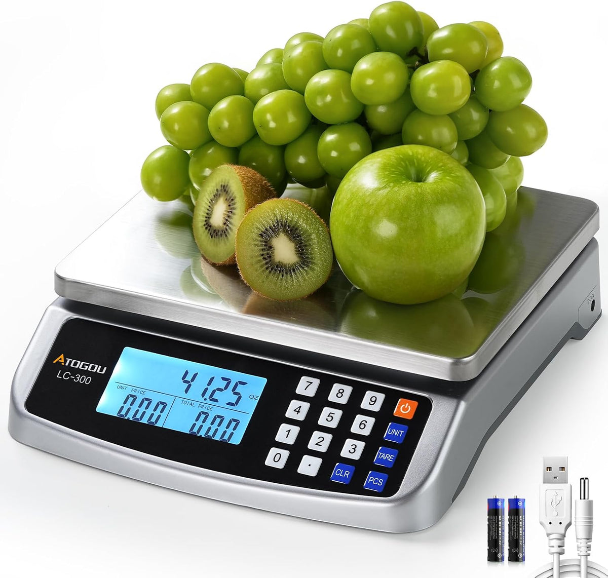 Atogou 110lb Food Scale, Commercial Kitchen Scale with Price Computing