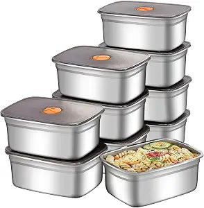 GIUOIDUO 20 PCS Food Storage Containers with Lids Airtight (10 Containers & 10 Lids)stainless steel food containers leak proof storage box with lid Locking Food Storage Container freezer storage