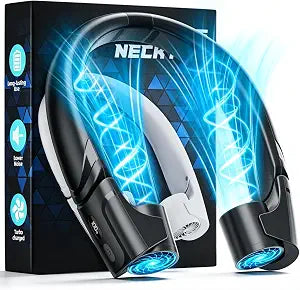 Mavax ChillGo Portable Neck Fan, 8000mAh Wearable Personal Cooler, 9000RPM High-Speed Motor with LED Display, Max 16H Runtime, 4Speed, Lightweight & Quiet, Ideal Gift for Men Women  Black