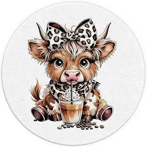 Highland Cow Mouse Pad for Desk 7.8x7.8 Inch