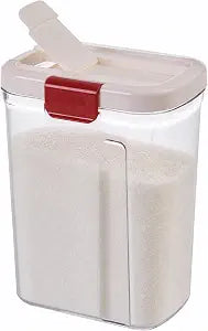 Progressive PrepSolutions Sugar Keeper  Airtight Storage Container for Keeping Sugar Fresh, BPA-Free, 4 lb Capacity, Easy Pour Design, White/red