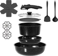 12 Pcs Pots and Pans Set Non Stick, Detachable Handle Cookware