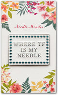 Needle Minder for Keeping Sewing & Embroidery Needles - Magnetic Needlepoint Holder, Cross Stitch Supplies - Secure & Decorative Needle Minders for Stitching & Crafting (Where TF is My Needle)
