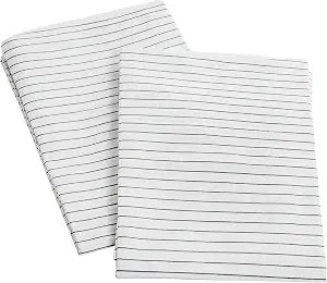 Peru Pima 415 Thread Count Percal Standard Pillowcases - 100% Peruvian Pima Cotton, 2 Piece (2 Pillowcases) - Cooling, Crisp, Hotel Quality Bedding - Pinstripe White