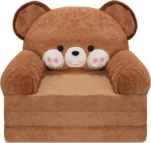 MONKISS Kids Couch, Toddler Chair Comfy, 2 in 1 Fold Out Kids Sofa