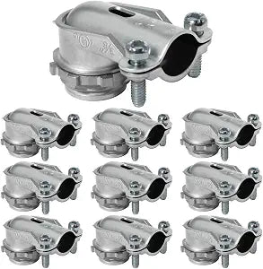 10-Pack 3/8" Flexible Metal Conduit Elbow 90 Degree Squeeze Connectors