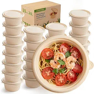 50 Piece (25 Pack) Reusable Meal Prep Containers with Lids 1-Compartment